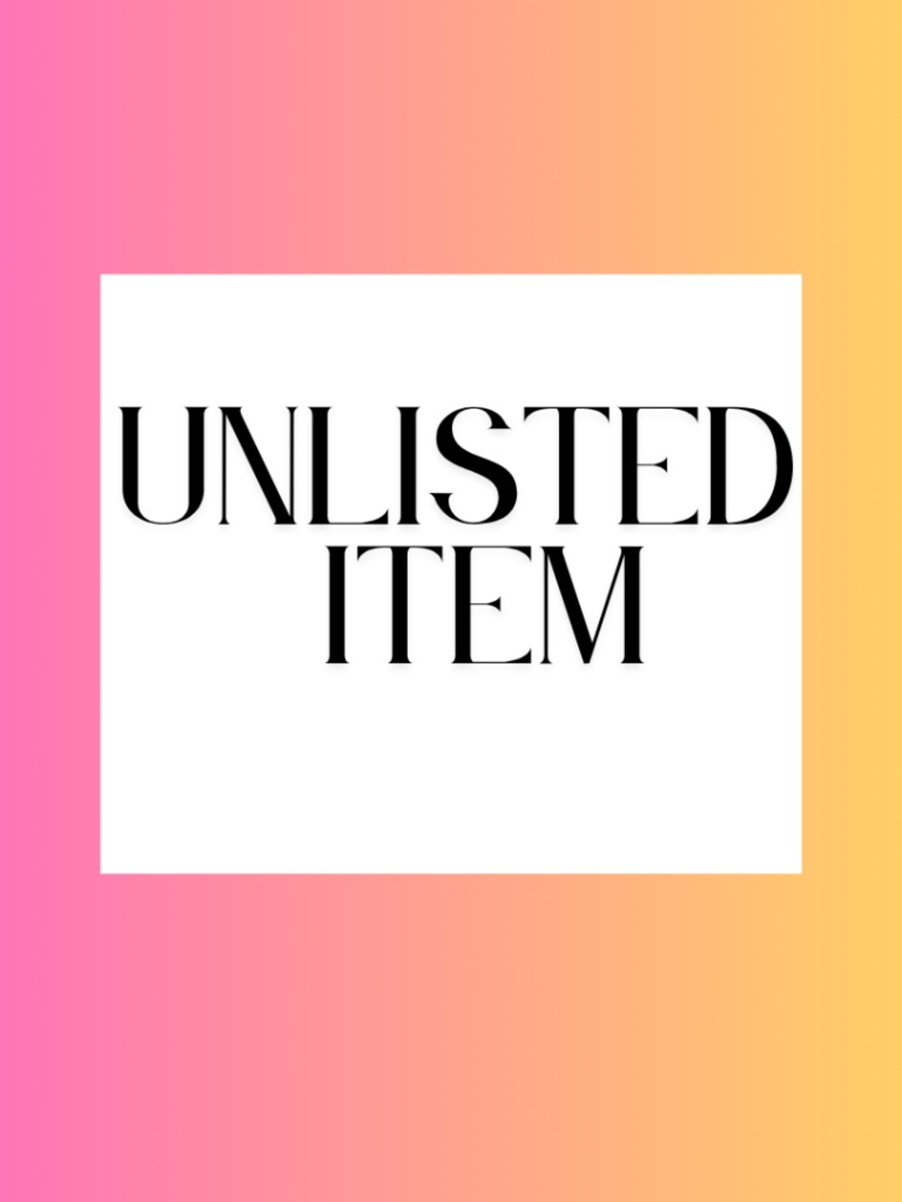 Unlisted Item - Seller will determine start price based on item - Screenshot rec